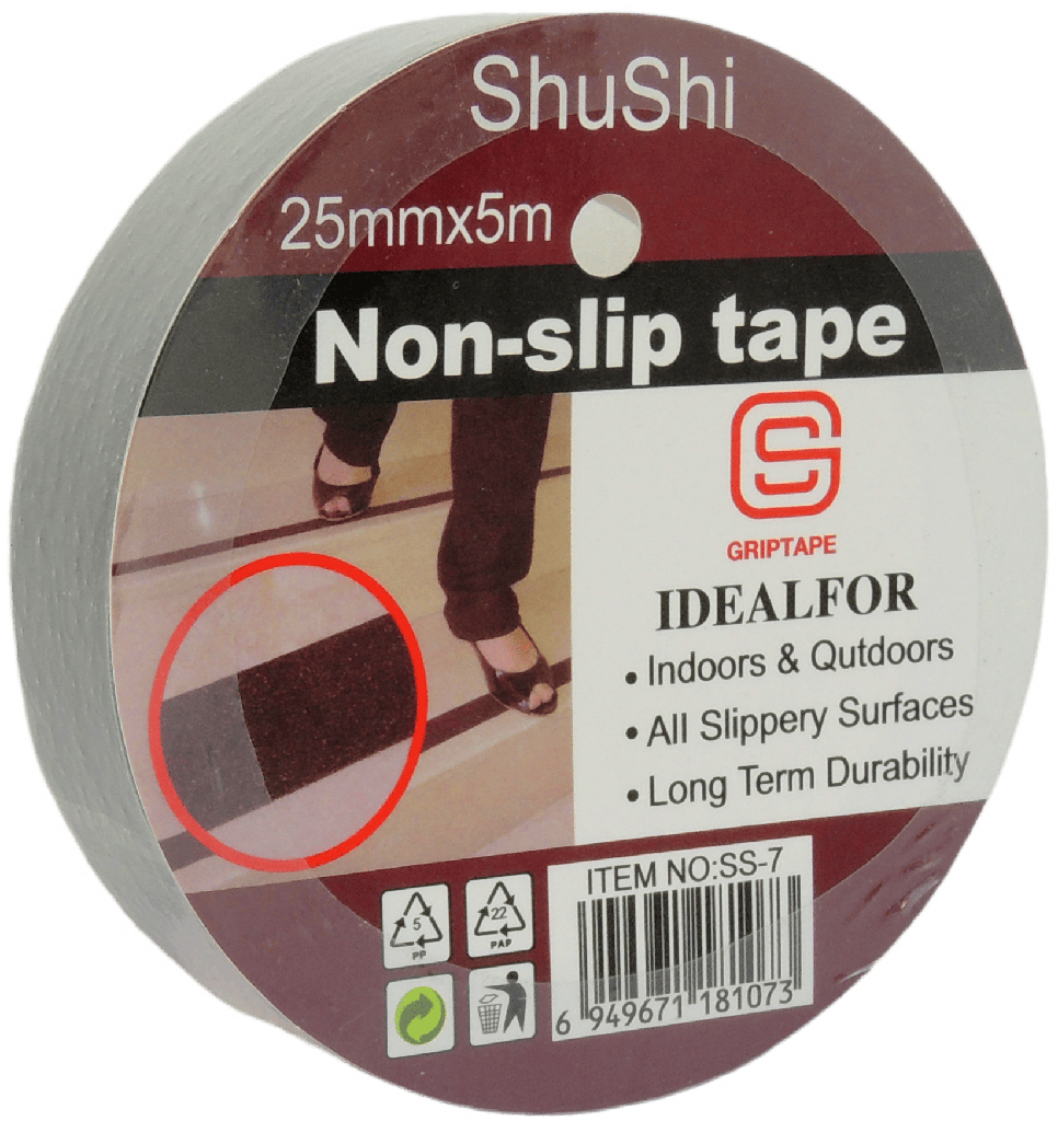 CINTA ANTIDERRAPANTE DE PRECAUCION 25mmX5m SHUSHI