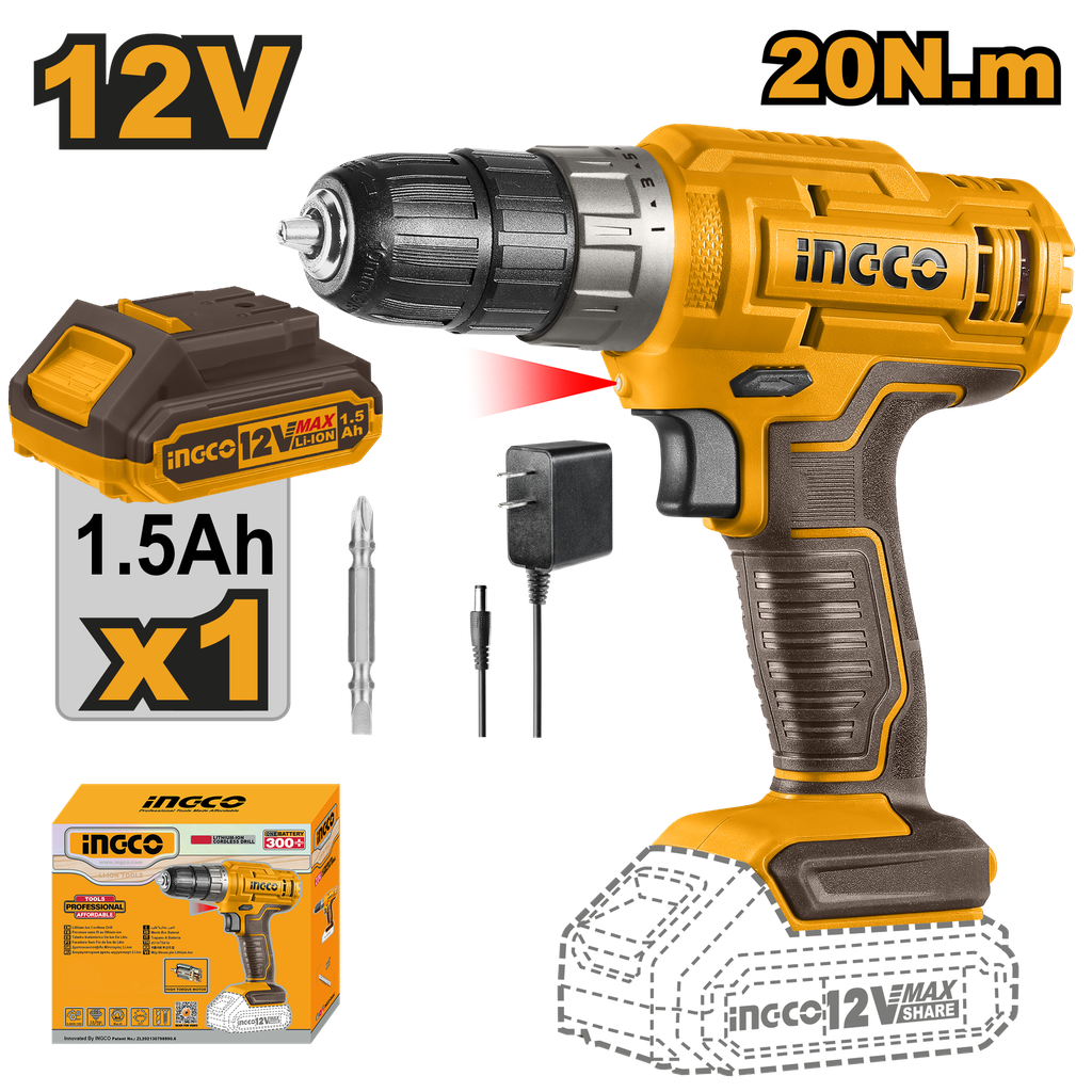 TALADRO LITIO 12V 3/8"