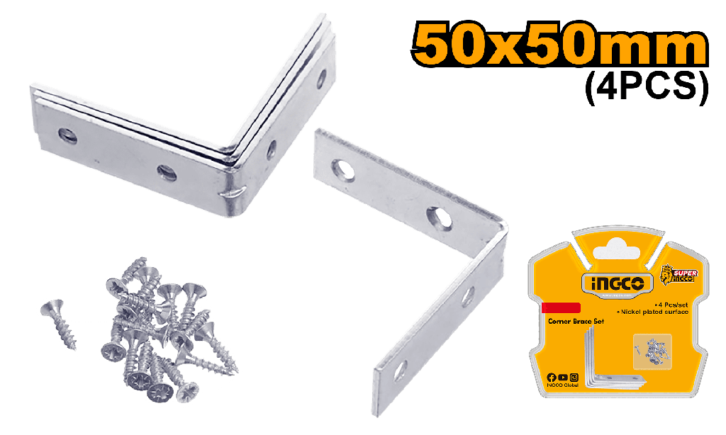SET DE ANGULO 4 PCS 50X50 MM