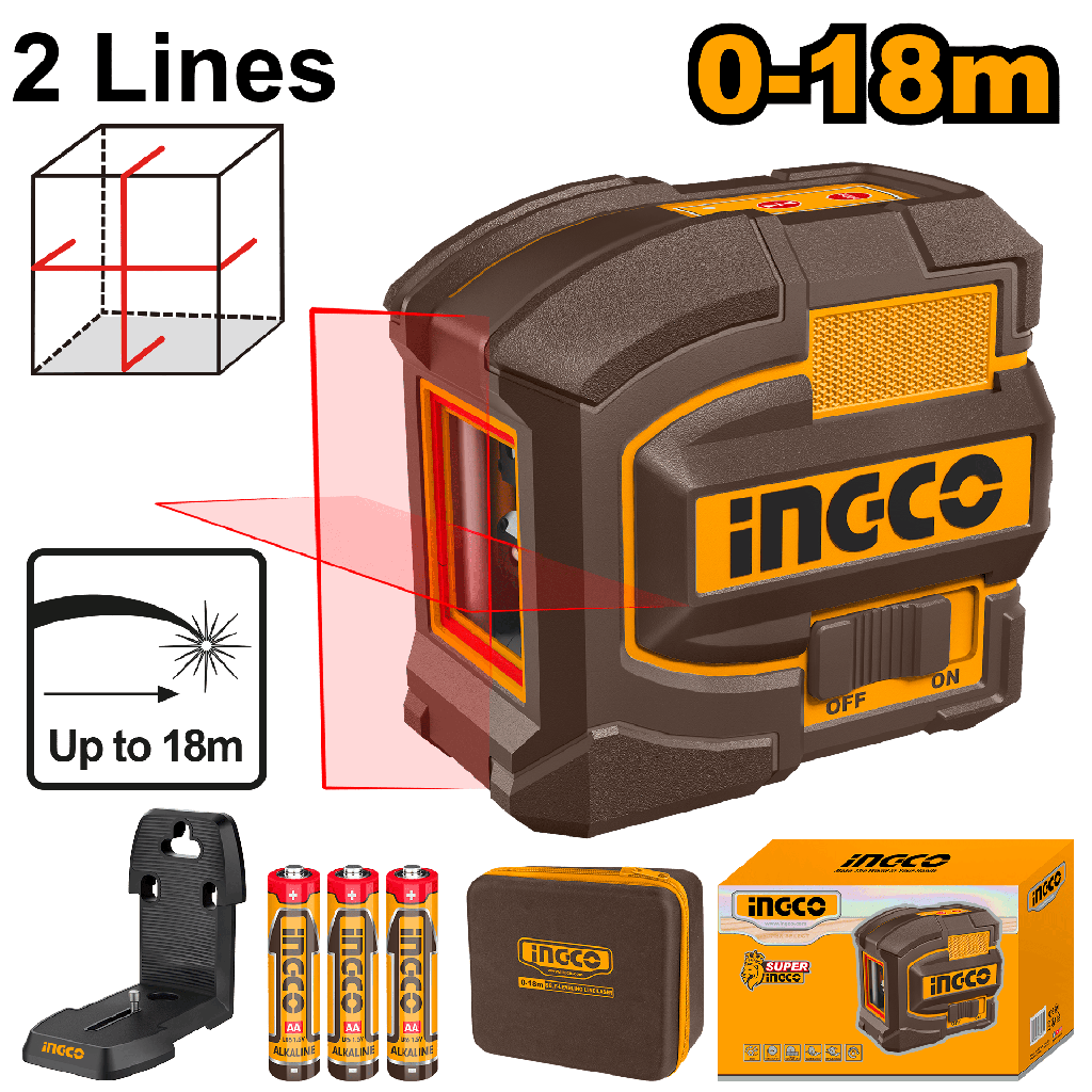 AUTONIVELADOR LASER ROJO 2 LINEAS 0-18M