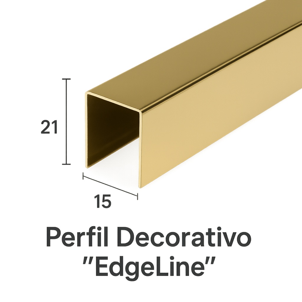 PERFIL DECORATIVO ACERO INOX EDGELINE 15x21x15MM