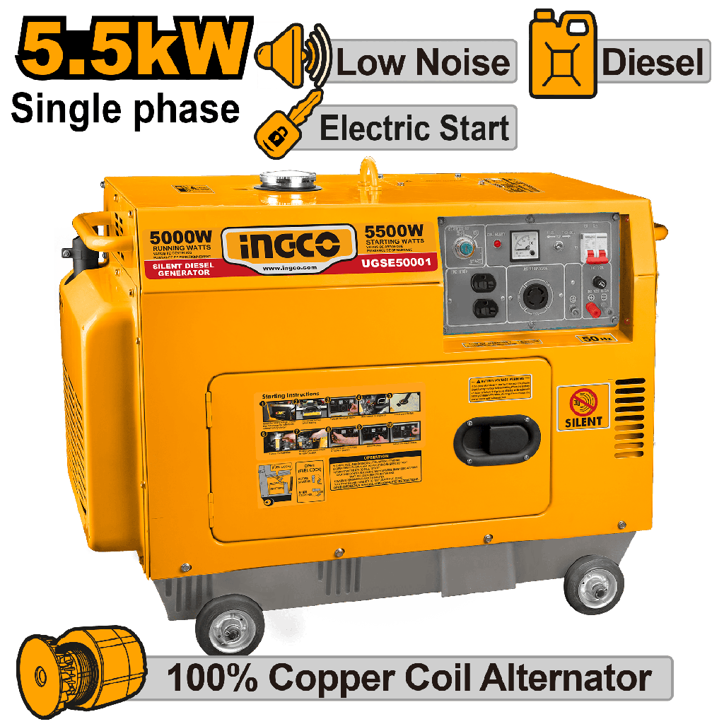 [AGOTADO] GENERADOR A DIESEL SILENCIOSO 5500W 5KW 418ML 9.0HP