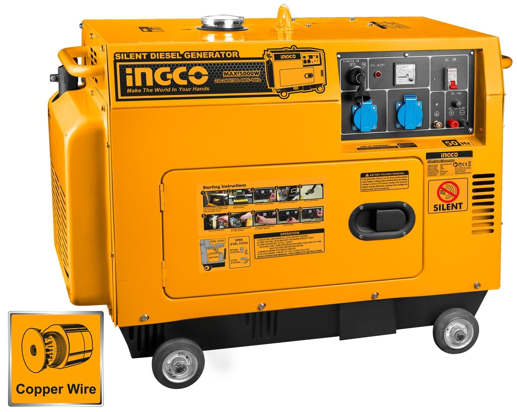GENERADOR A DIESEL SILENCIOSO 4.5KW 418ML 9.0HP