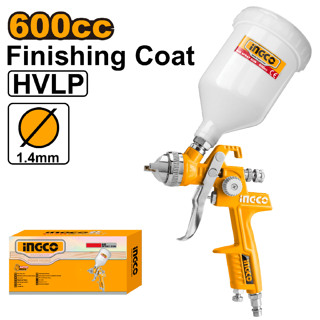 PISTOLA SPRAY INDUSTRIAL HVLP 600 CC 1.4MM