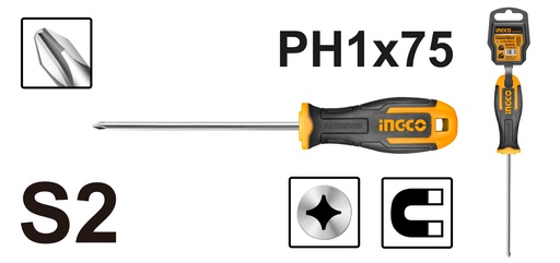 [HS68PH1075] DESTORNILLADOR DE PUNTA PH1X75