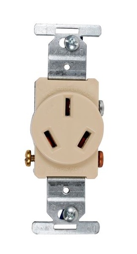 [12-2444] TOMACORRIENTE CREMA 20A 125/250V PATAGALLINA U12