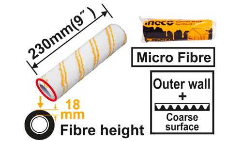 [HRC3323018] MOTA MICROFIBRA 9" X 17MM EXTERIOR