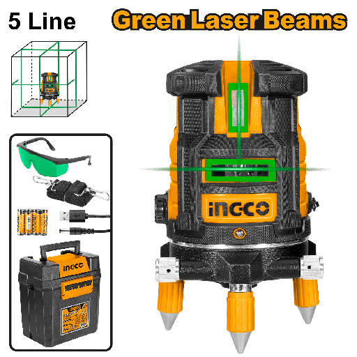 [HLL305205] AUTO NIVELADORA LASER 5 LINEAS VERDE