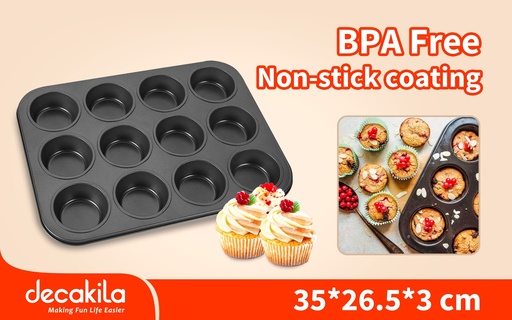 [KMTT080B] BANDEJA MOLDE PARA 12 MUFFIN 