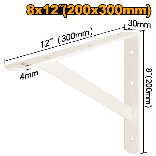 [IHDSB0812] ANGULO DE SOPORTE 8"X12" BLANCO 200 KG