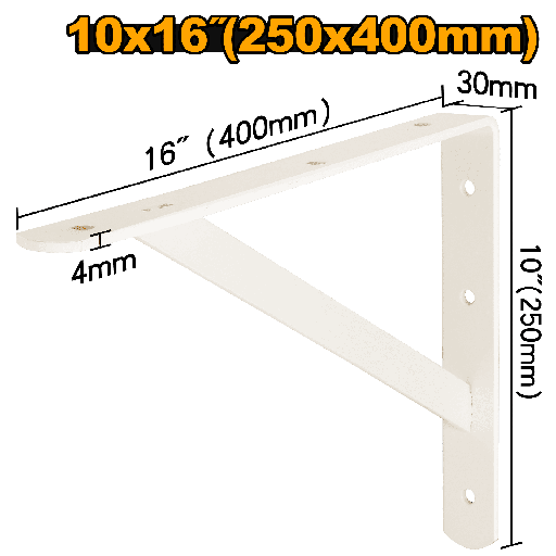 [IHDSB1016] ANGULO DE SOPORTE 10"X16" BLANCO 200 KG