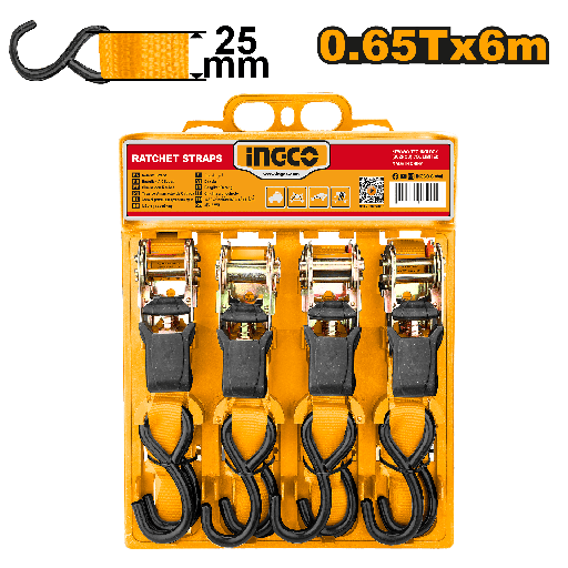 [HRSP065607] CORREA DE AMARRE 6M 0.65T SET 4 PCS