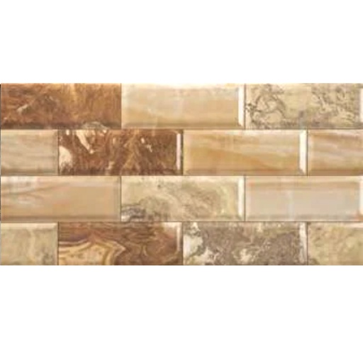 [36-0269] AZULEJO 25 X 50 N. MARBLEBRICK BROWN (12PZA/2.00MT)