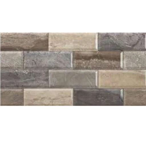 [36-0270] AZULEJO 25 X 50 N. MARBLEBRICK MIX (12PZA/2.00MT) 