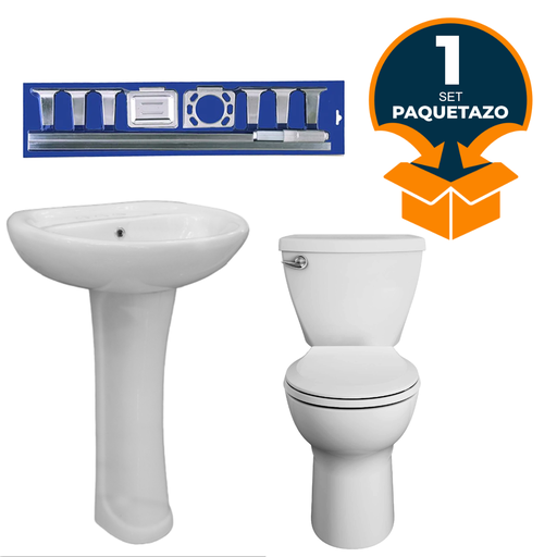 PAQUETAZO - COMBO INODORO LAVAMANO - 1 SET