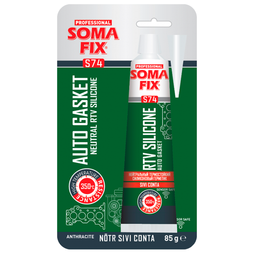 [S74] SOMAFIX SILICON RTV EMPAQUE AUTO BLISTER - GRIS 100GR