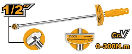 [HPTW300N1] [AGOTADO] LLAVE DE TORQUE 1/2" 0-300N.m