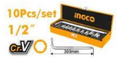 [HKTS12101] SOCKET 1/2" SET 10PCS