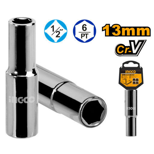 [HHAST12133L] SOCKET HEXAGONAL LARGO 1/2 X 13 MM 6 PT