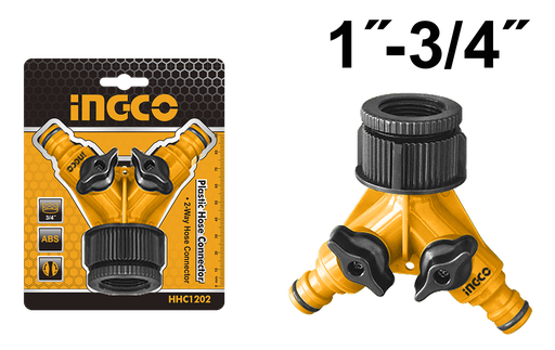 [HHC1202] CONECTOR DOBLE MANGUERA PVC 1" X 3/4"